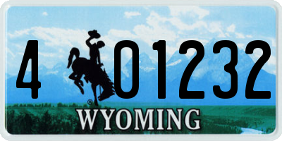 WY license plate 401232