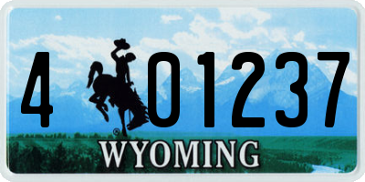 WY license plate 401237