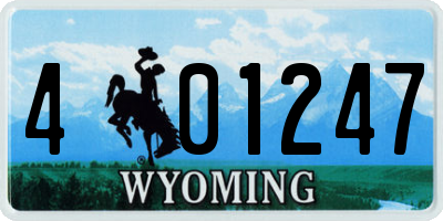 WY license plate 401247