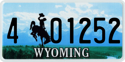 WY license plate 401252