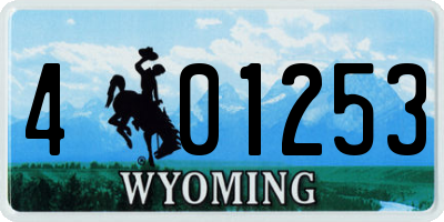 WY license plate 401253