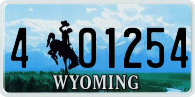WY license plate 401254