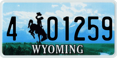 WY license plate 401259