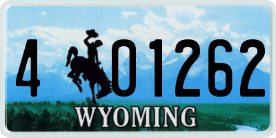 WY license plate 401262