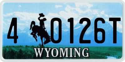 WY license plate 40126T