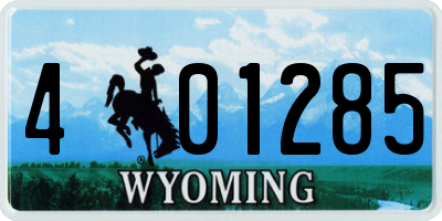 WY license plate 401285