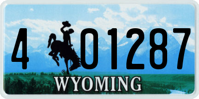 WY license plate 401287