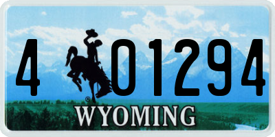 WY license plate 401294