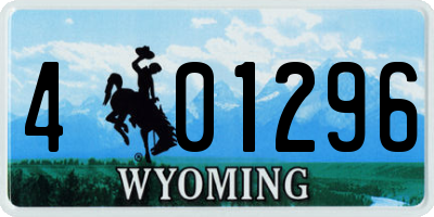 WY license plate 401296