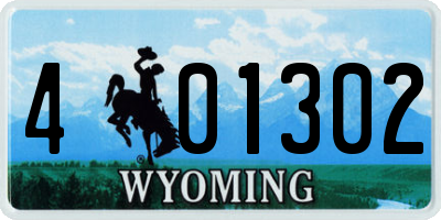 WY license plate 401302