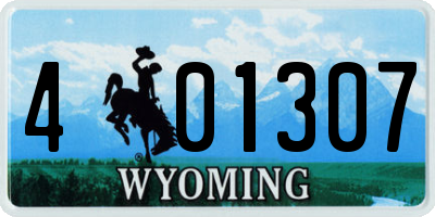 WY license plate 401307