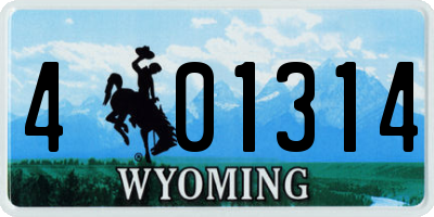 WY license plate 401314
