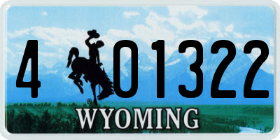 WY license plate 401322