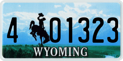 WY license plate 401323