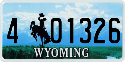 WY license plate 401326