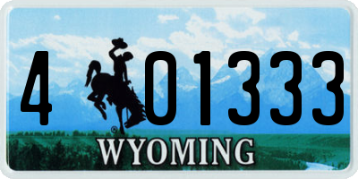 WY license plate 401333