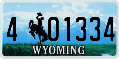 WY license plate 401334