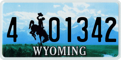 WY license plate 401342