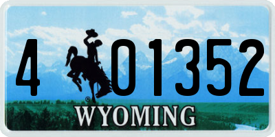 WY license plate 401352