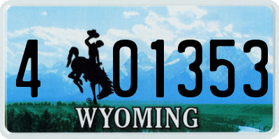 WY license plate 401353
