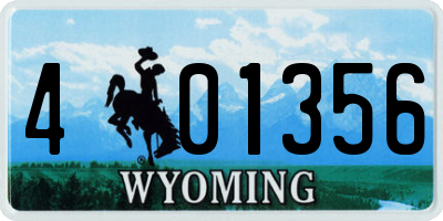 WY license plate 401356