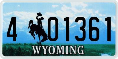 WY license plate 401361