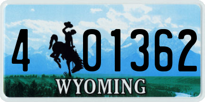 WY license plate 401362