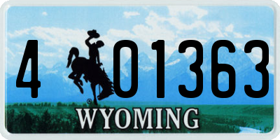 WY license plate 401363
