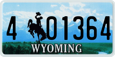 WY license plate 401364