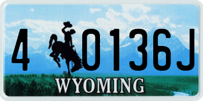 WY license plate 40136J