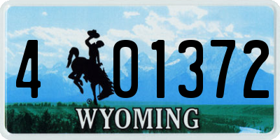 WY license plate 401372