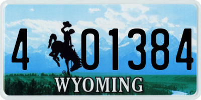 WY license plate 401384