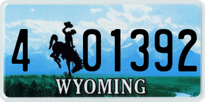 WY license plate 401392