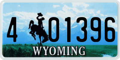 WY license plate 401396