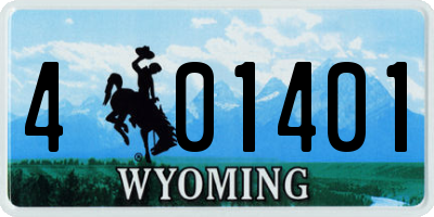 WY license plate 401401