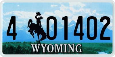 WY license plate 401402