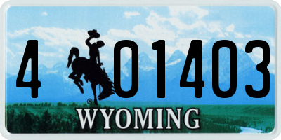 WY license plate 401403