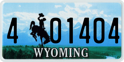 WY license plate 401404