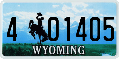 WY license plate 401405