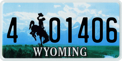 WY license plate 401406