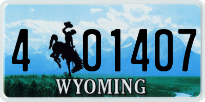 WY license plate 401407