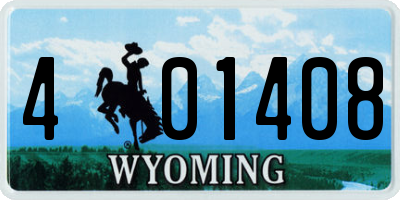 WY license plate 401408