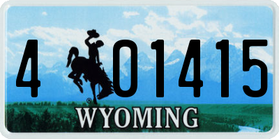 WY license plate 401415