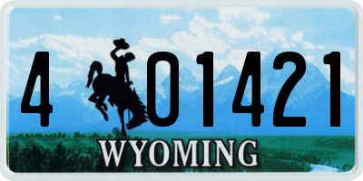 WY license plate 401421