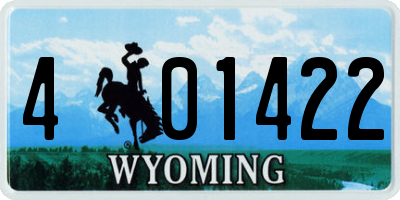 WY license plate 401422