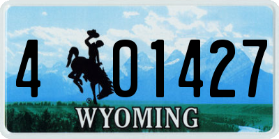 WY license plate 401427