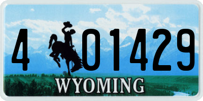 WY license plate 401429