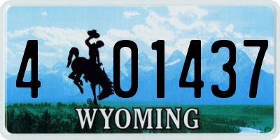 WY license plate 401437