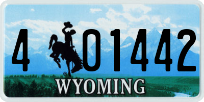 WY license plate 401442