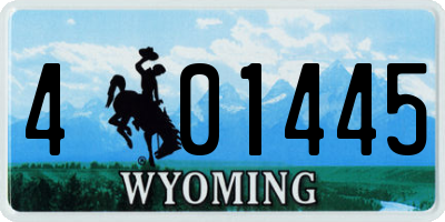WY license plate 401445